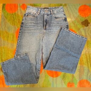 Asos Design Jeans Womens 25/30 Medium Wash Denim Blue Straight Leg Faded